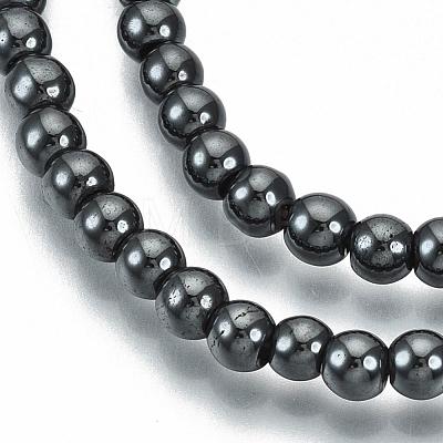 Non-magnetic Synthetic Hematite Beads Strands G-Q892-4mm-1