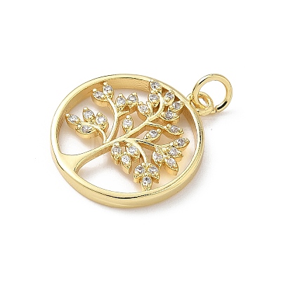 Brass Micro Pave Cubic Zirconia Pendants KK-S337-07G-E-1