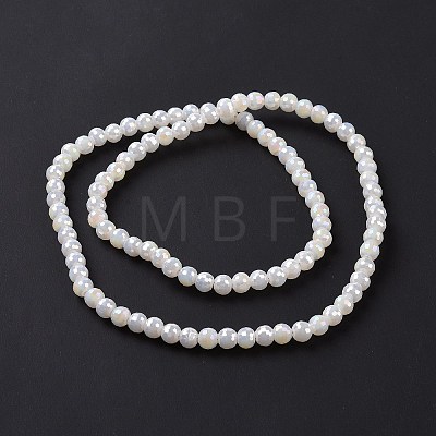 Electroplate Opaque Solid Color Glass Beads Strands GLAA-E036-10E-1