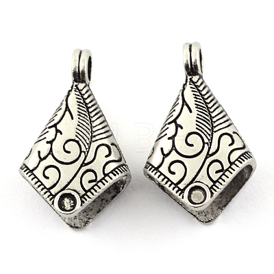 Tibetan Style Alloy Cord Ends X-TIBEP-S300-27AS-RS-1