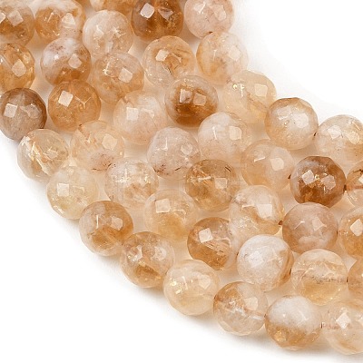 Heated Natural Citrine Beads Strands G-D359-A01-6mm-1