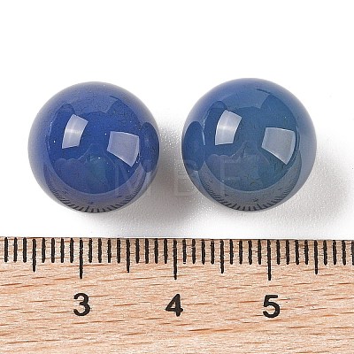 Natural Blue Agate No Hole Sphere Beads G-K353-04C-30-1