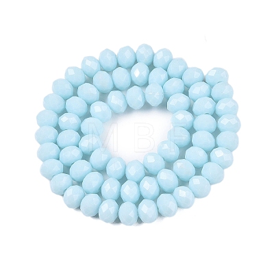 Opaque Solid Color Imitation Jade Glass Beads Strands EGLA-A044-P8mm-D06-1