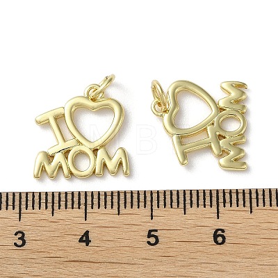 Mother's Day Rack Plating Brass Charms KK-P245-05G-1