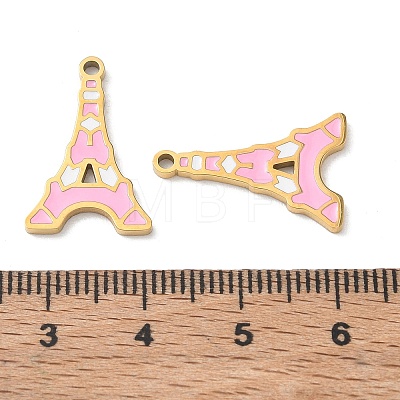 304 Stainless Steel Enamel Pendants SA-CBA7876-06G-1