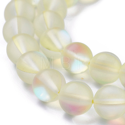 Synthetic Moonstone Beads Strands G-F142-6mm-14-1