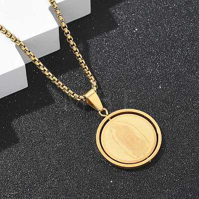 304 Stainless Steel Pendant Necklaces NJEW-Z058-01G-1