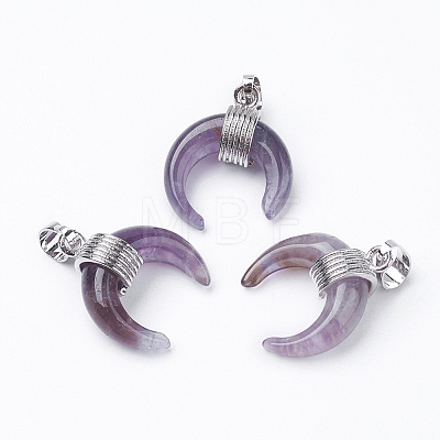 Natural Amethyst Pendants G-E425-05P-1