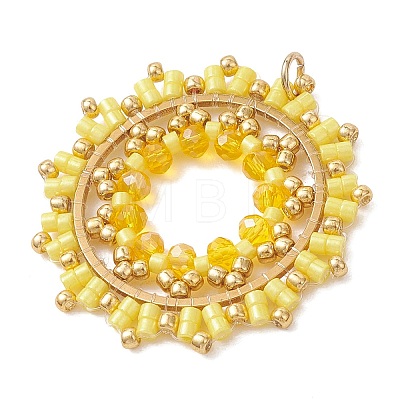 Seed Beads & Glass Beaded Pendants PALLOY-MZ01295-01-1