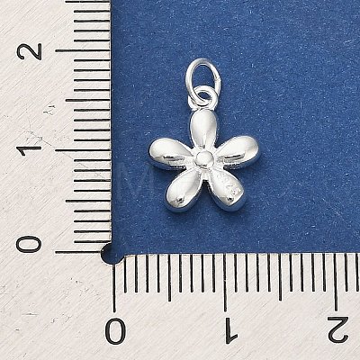 925 Sterling Silver Flower Charms STER-P071-14S-1