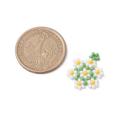 Seed Beads Beaded Charms PALLOY-MZ00417-01-1