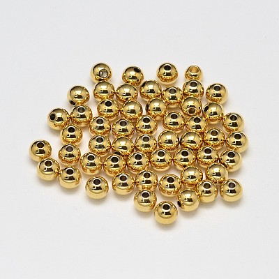 Rack Plating and Vacuum Plating Brass Round Spacer Beads KK-I601-6mm-G-RS-1