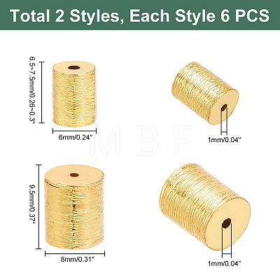   12Pcs 2 Style Brass Drawbench Beads KK-PH0005-14-1