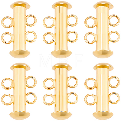 6Pcs Brass Slide Lock Clasps KK-BBC0027-58A-1