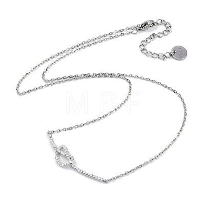 Rack Plating Brass Micro Pave Clear Cubic Zirconia Heart Pendant Cable Chain Necklaces NJEW-P317-08P-1