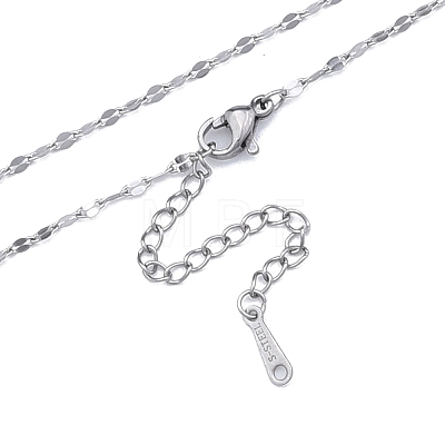 304 Stainless Steel Dapped Chains Necklace for Men Women NJEW-N050-A05-S20-1
