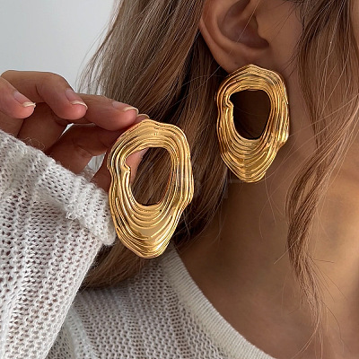 Nuggets Alloy Stud Earrings FS-WG3D023-01-1