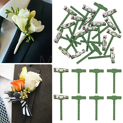 20Pcs Iron & Plastic Brooch Findings JEWB-SC0001-1