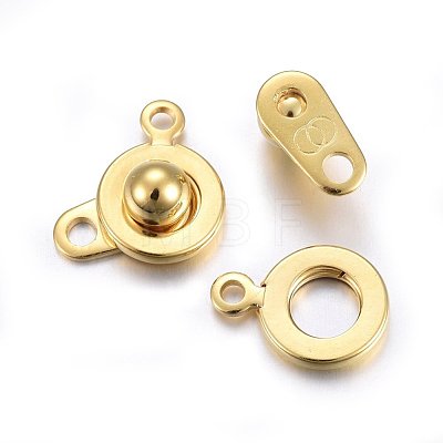 201 Stainless Steel Snap Clasps STAS-C042-02G-1