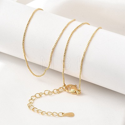 0.8MM Brass Box Chain Necklaces NJEW-G341-02G-1