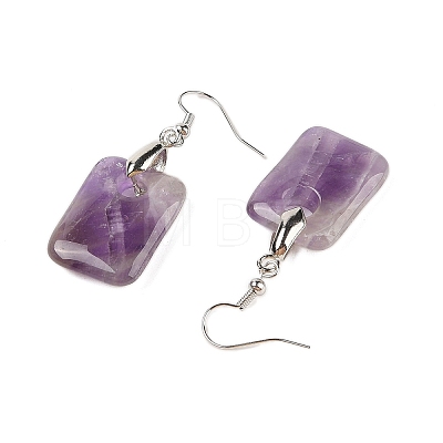 Natutal Amethyst Dangle Earrings EJEW-F343-E09-1