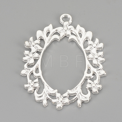 Alloy Open Back Bezel Pendants PALLOY-R098-26S-1
