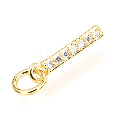 Brass Micro Pave Cubic Zirconia Charms ZIRC-O037-03G-1