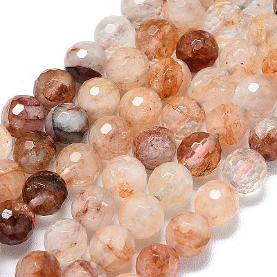 Natural Hematoid Quartz/Ferruginous Quartz Beads Strands G-B165-A06-8mm-1