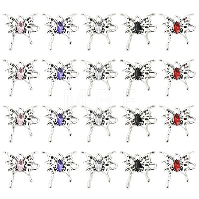 20Pcs 5 Colors Alloy Rhinestone Pendants FIND-CJ0005-88-1
