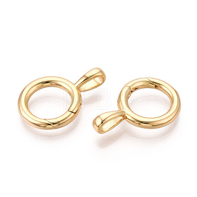 Brass Spring Gate Rings KK-T078-21G-1