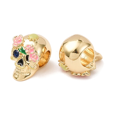 Rack Plating Brass European Beads KK-B076-18G-1-1