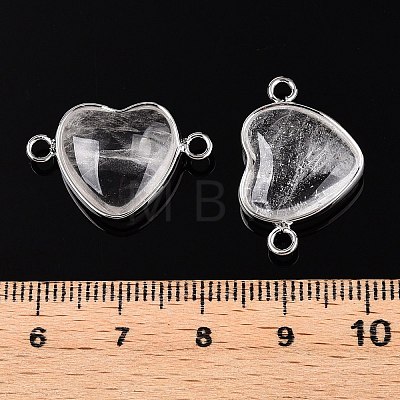 Natural Quartz Crystal Love Heart Pendants G-T138-205C-P-1