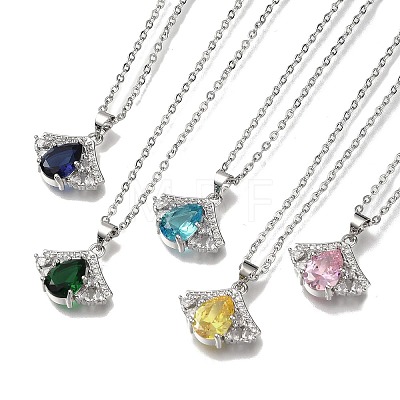 304 Stainless Steel Cable Chain Necklaces NJEW-H040-21P-1