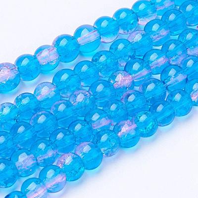 Spray Painted Crackle Glass Beads Strands CCG-Q001-4mm-19-1