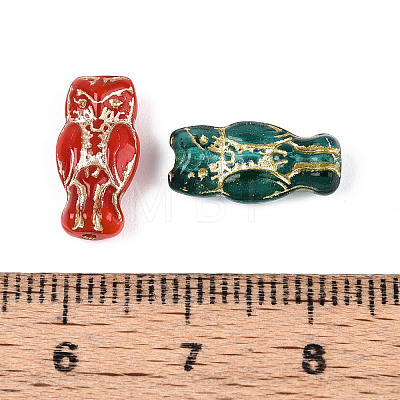 Owl Glass Beads X-GLAA-T025-33M-1