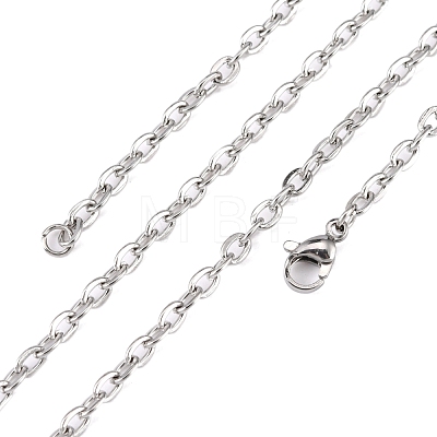 Classic Plain 304 Stainless Steel Mens Womens Cable Chain Necklace Making STAS-P045-03P-1
