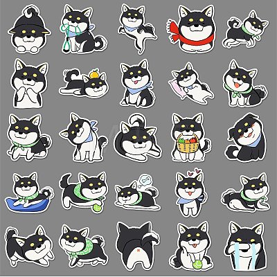 50Pcs Dog PET Waterproof Stickers PW-WGCB66A-01-1