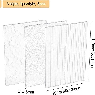 Fingerinspire 3Pcs 3 Style Rectangle Acrylic Mirror Reflection Board AJEW-FG0001-51-1