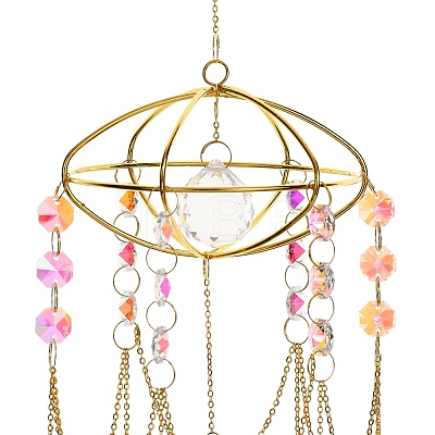 Quartz Crystal & Alloy Suncatchers HJEW-Z009-02B-1