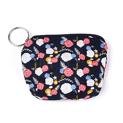 Flower Pattern Cotton Cloth Wallets AJEW-N003-11-1