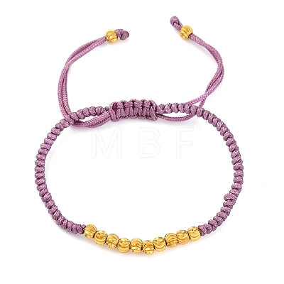 Polyester Cord Braided Bead Bracelets for Women BJEW-L698-01G-01-1