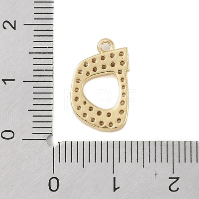 Rack Plating Brass Micro Pave Clear Cubic Zirconia Pendants KK-A224-03C-G-1