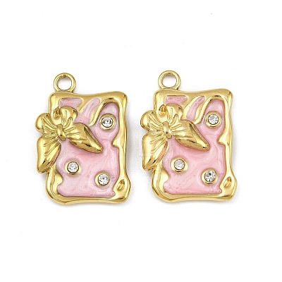 304 Stainless Steel Enamel Pendants STAS-L302-08G-1