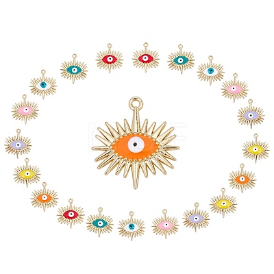 28pcs 7 colors Alloy Enamel Pendants ENAM-SC0002-45-1