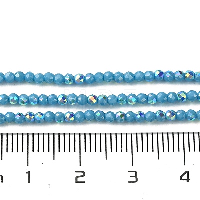 Electroplated Glass Beads Strands EGLA-P055-01A-03-1