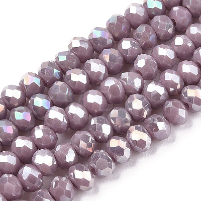 Electroplate Glass Beads Strands EGLA-A034-P1mm-B19-1