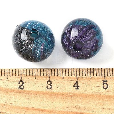 Two Tone Transparent Acrylic Beads OACR-D304-02G-1