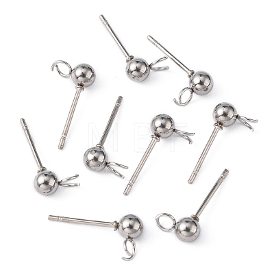 304 Stainless Steel Stud Earring Findings STAS-G012-2-1