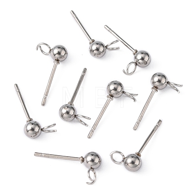 Non-Tarnish 304 Stainless Steel Stud Earring Findings STAS-G012-2-1