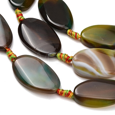 Natural Banded Agate Beads Strands G-F825-H01-03B-1